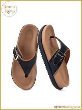 Women's Orthotic Platform Flip Flops Faux Leather Arch Support Slide Sandals
